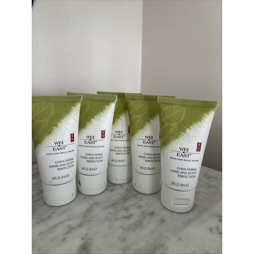 Lot of 5-Wei East China Herbal Hand & Body Perfection Creme 1.69oz New Old Stock